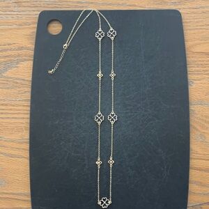 Black clover and cubic zirconia necklace